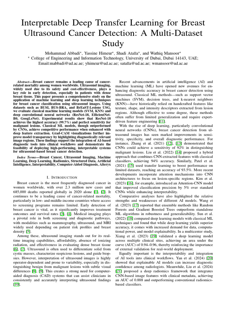 Deep Learning for Breast Ultrasound Detection | PDF | Machine Learning ...