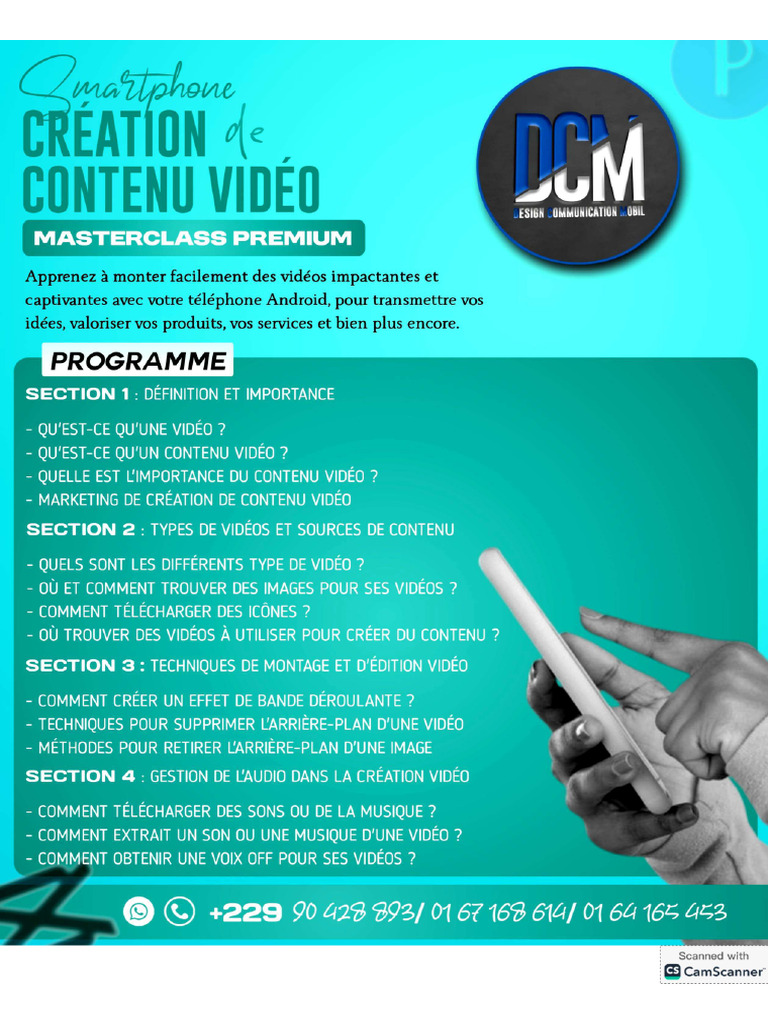 Contenu De La Formation En Montage Vidéo Sur Android Pdf