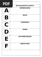 Lista de Nomes de Brinquedos | PDF | Infância | Fases da vida humana