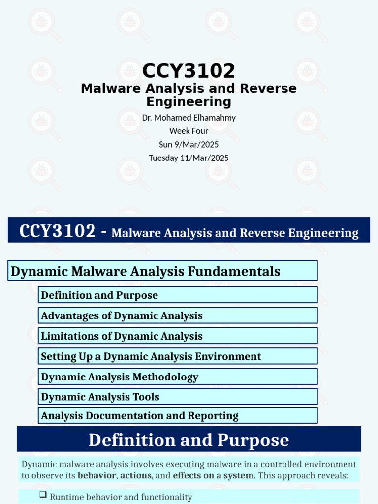 Dynamic Malware Analysis Techniques | PDF | Malware | System