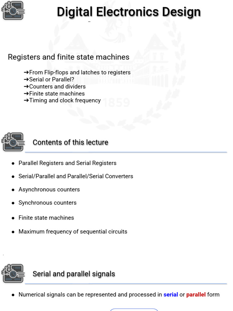 Digital Electronics: Registers & FSMs | PDF | Computer Architecture ...