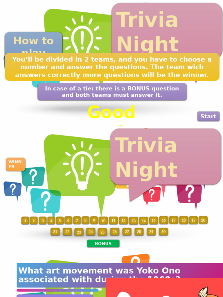 Trivia Night Game Instructions and Questions | PDF