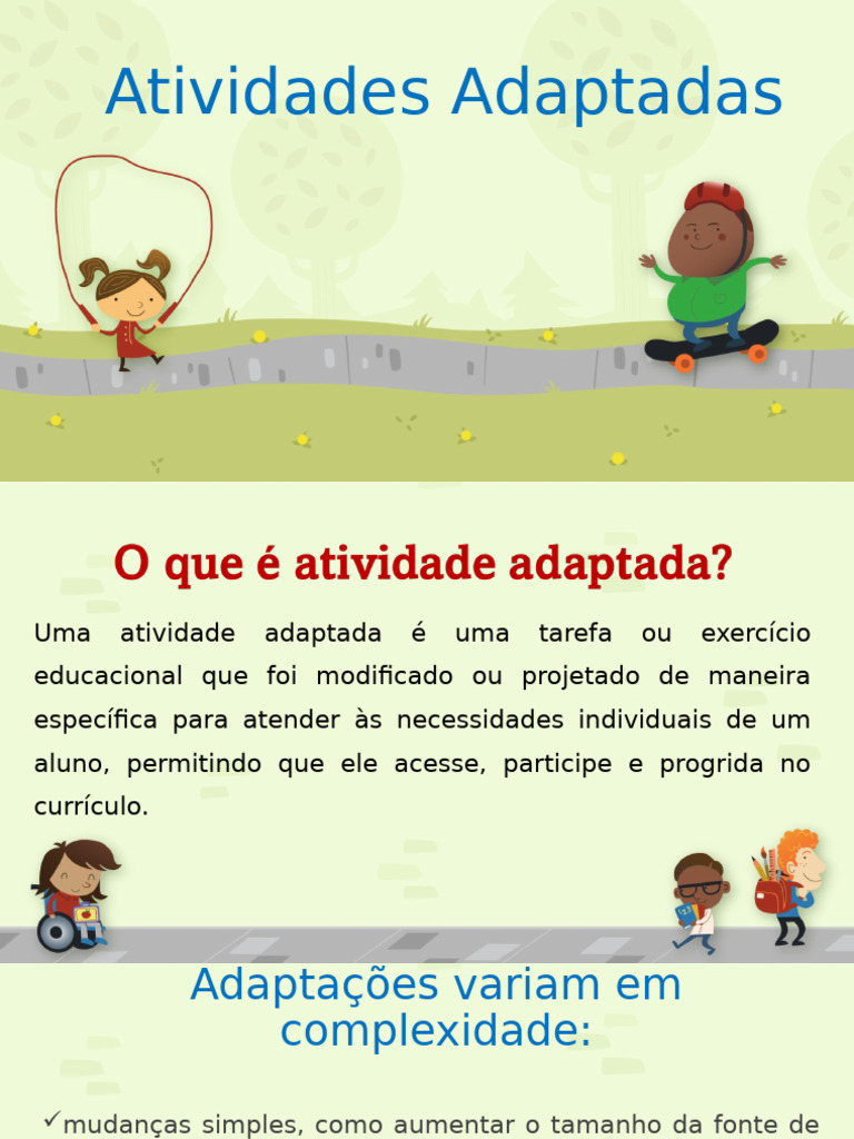Atividades Adaptadas na Educação | PDF | Educação Especial | Pedagogia