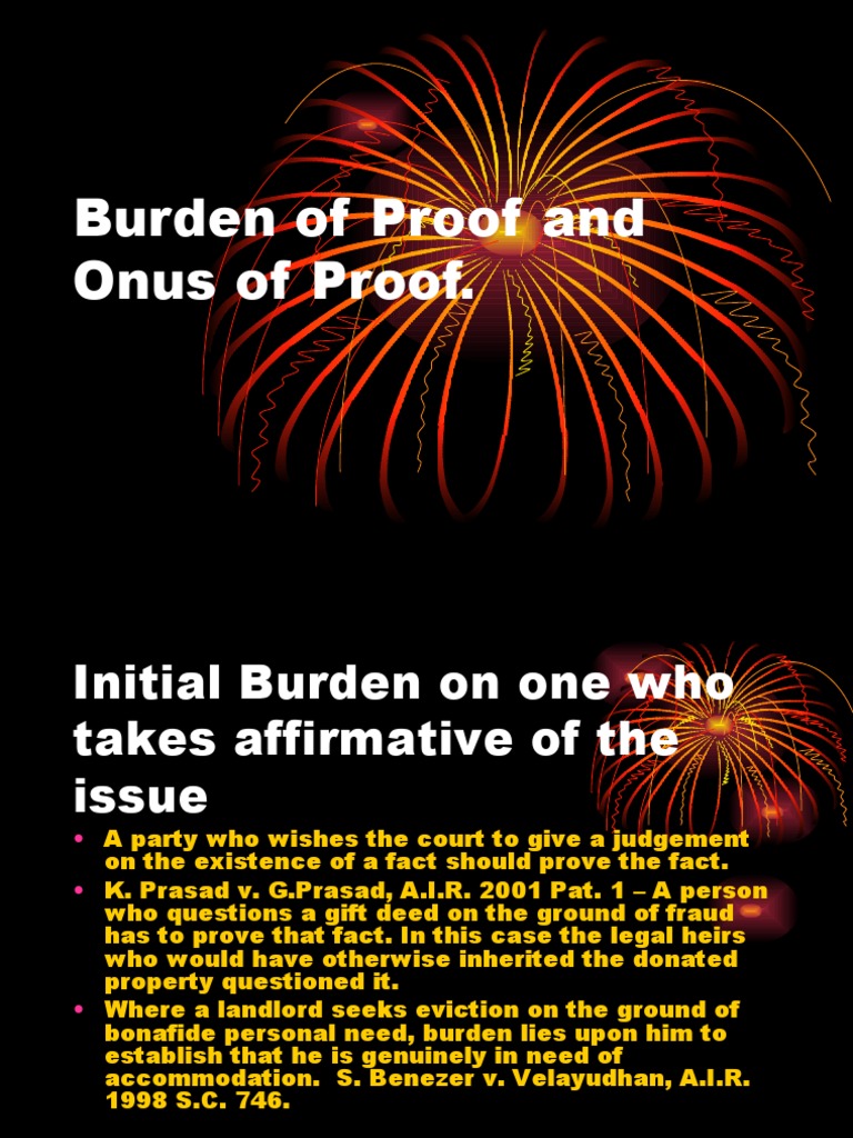 Burden vs. Onus of Proof Explained | PDF | Burden Of Proof (Law ...