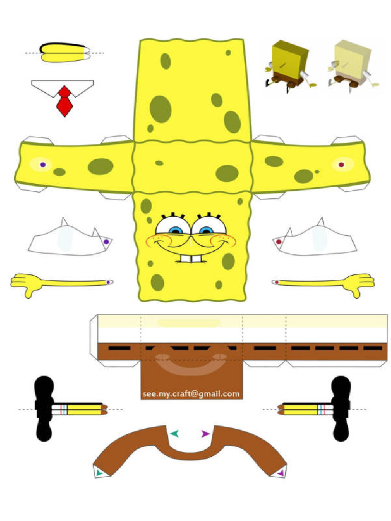 Spongebob Papercraft Instructions | PDF