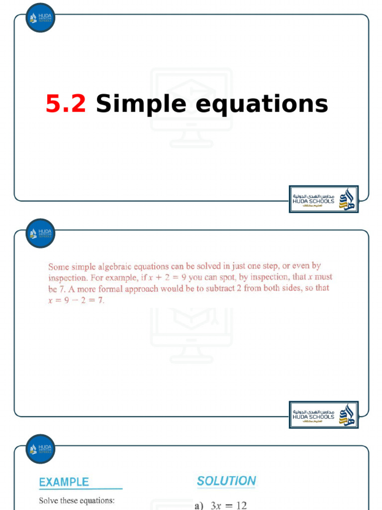 Simple Equations | PDF