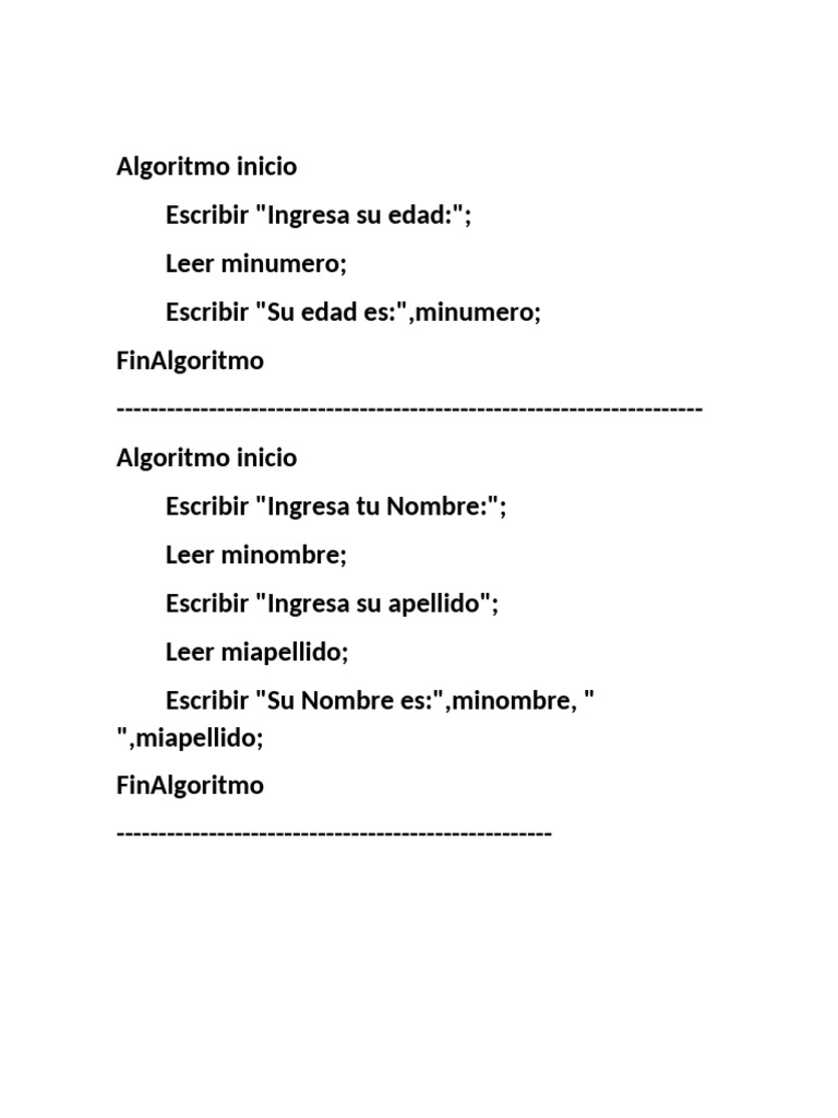 Algoritmo Inicio | PDF