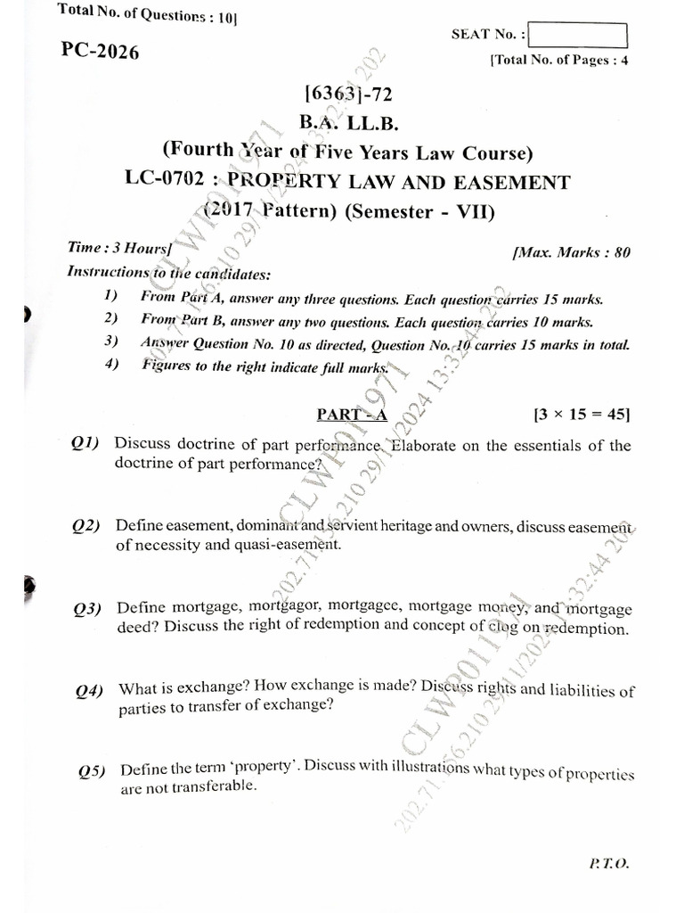 Property Law and Easement | PDF