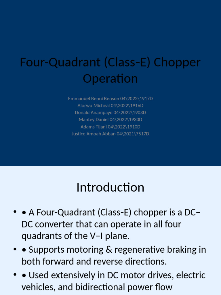 Four-Quadrant Chopper Operation Guide | PDF | Direct Current ...