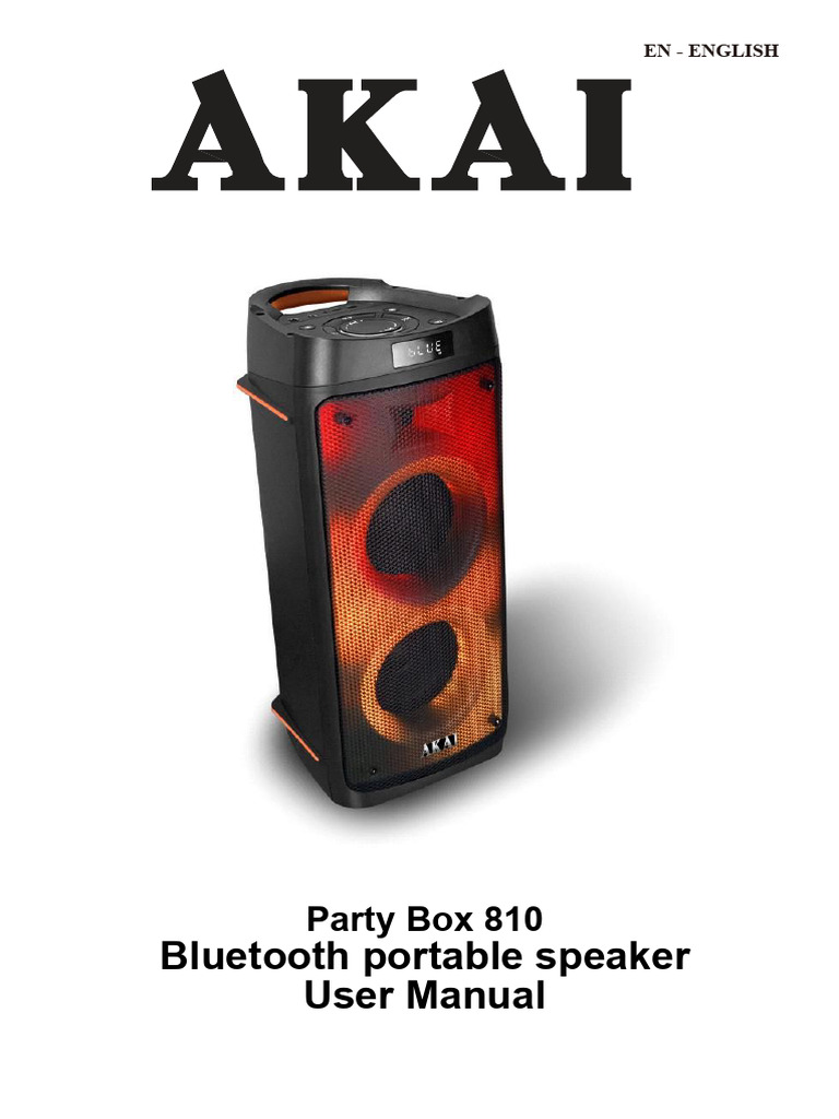 Party Box 810 Bluetooth Speaker Manual | PDF | Loudspeaker | Microphone
