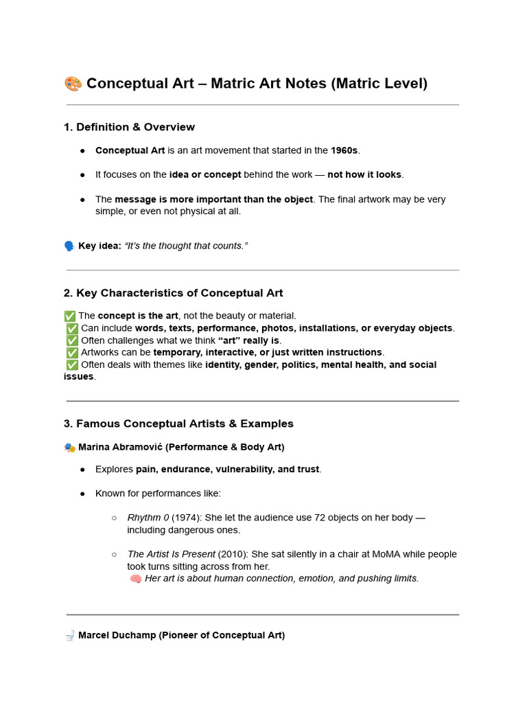 Characteristics of Conceptual Art | PDF | The Arts