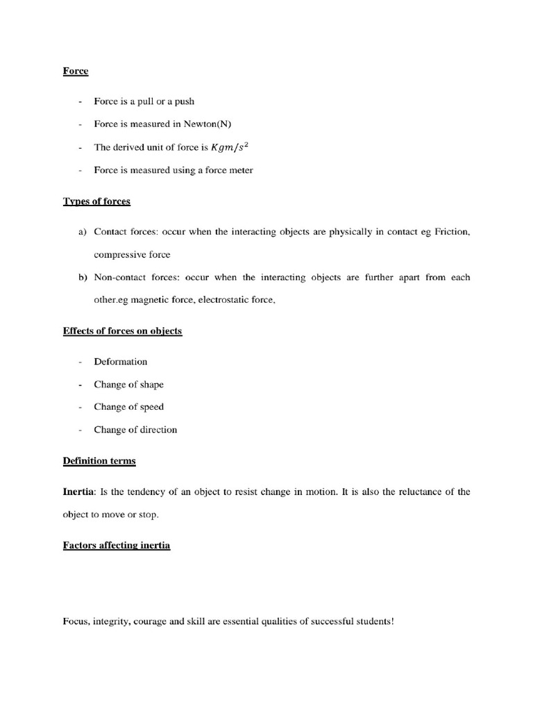 Force Notes by Eng Macho at 0774057295 | PDF
