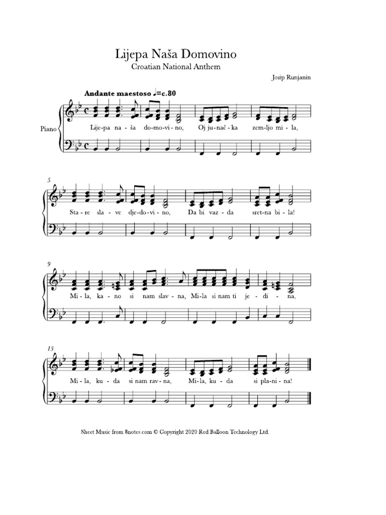 Hrvatska Himna Pdf