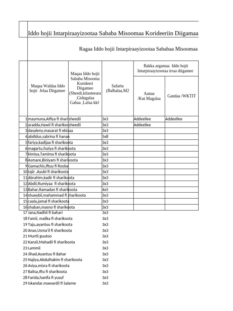 Ragaa Iddo Hojii Intarpiraayizootaa Sababa Misooma Korideeriin Diigame ...