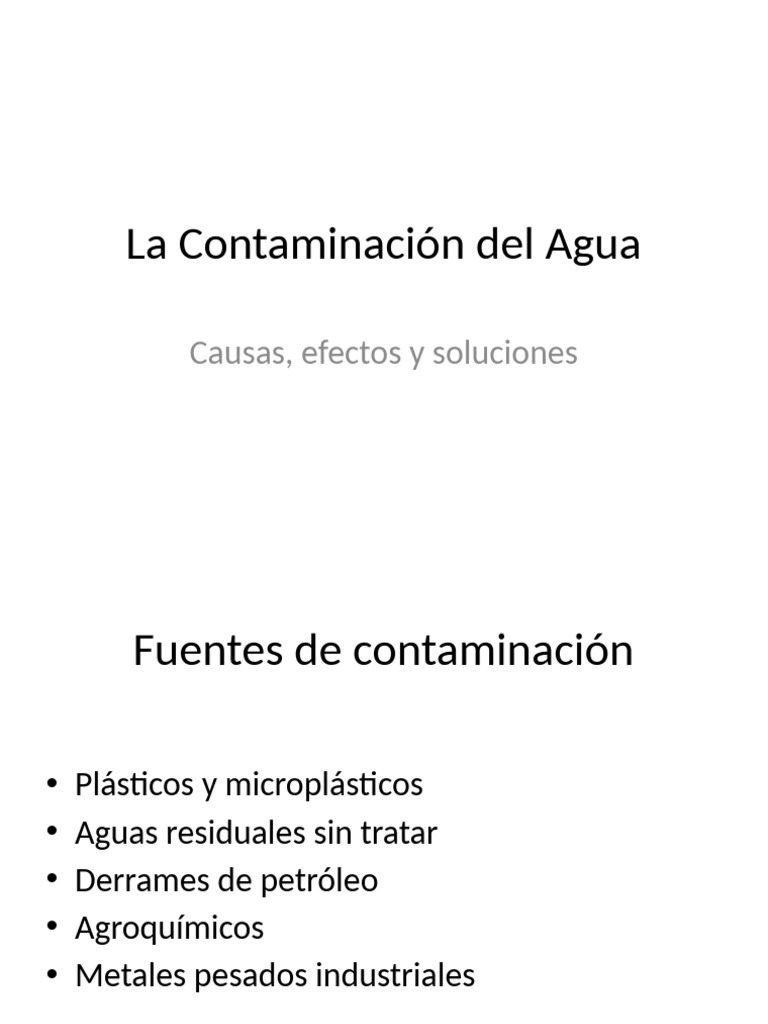 Contaminación del Agua: Causas y Soluciones | PDF