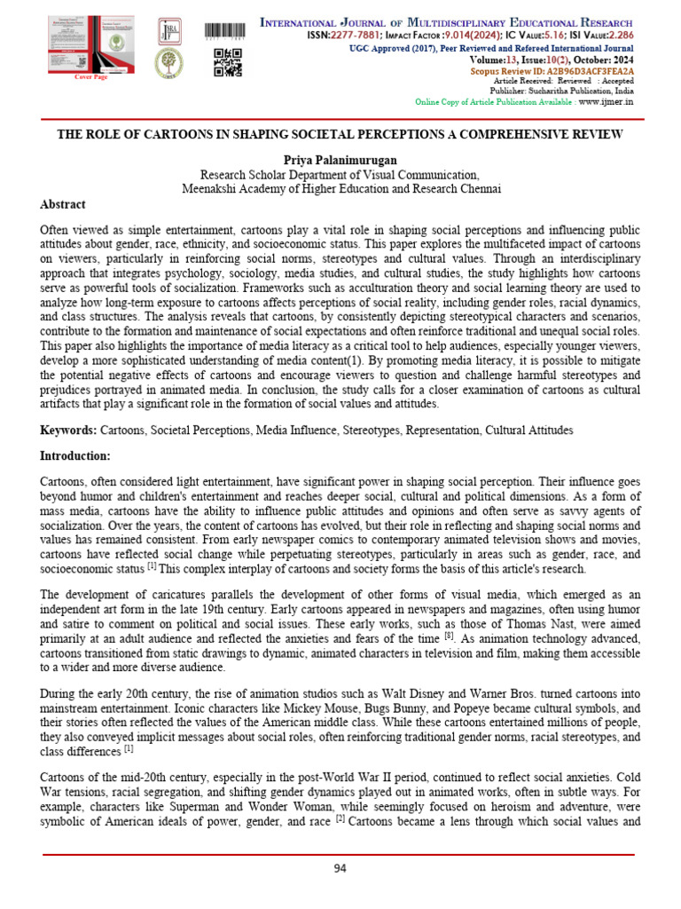 Cartoons' Impact on Social Perceptions | PDF | Gender Role | Stereotypes