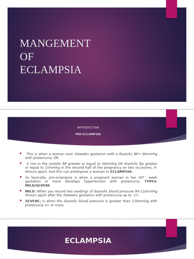 Eclampsia Management Guidelines | PDF | Hypertension | Medical Specialties
