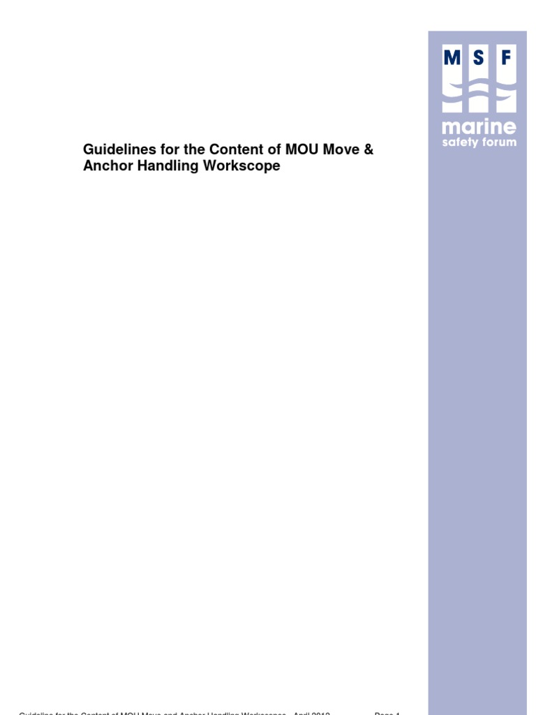 MOU Move & Anchor Handling Guidelines | PDF | Anchor | Sea