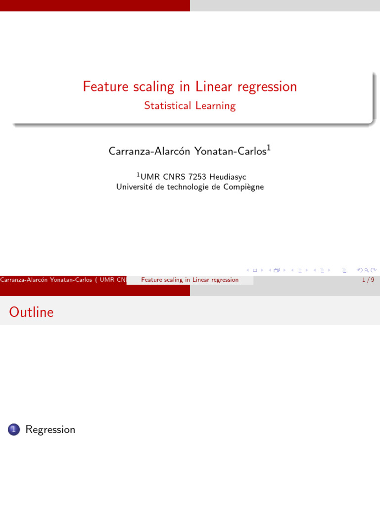 Feature Scaling in Linear Regression | PDF | Linear Regression ...