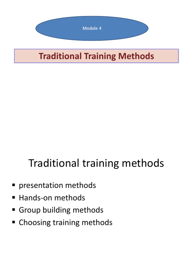 Overview of Traditional Training Methods | PDF | Lecture | Employment