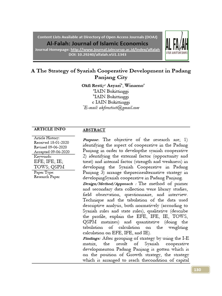 Syariah Cooperative Development Strategy | PDF | Swot Analysis | Sharia