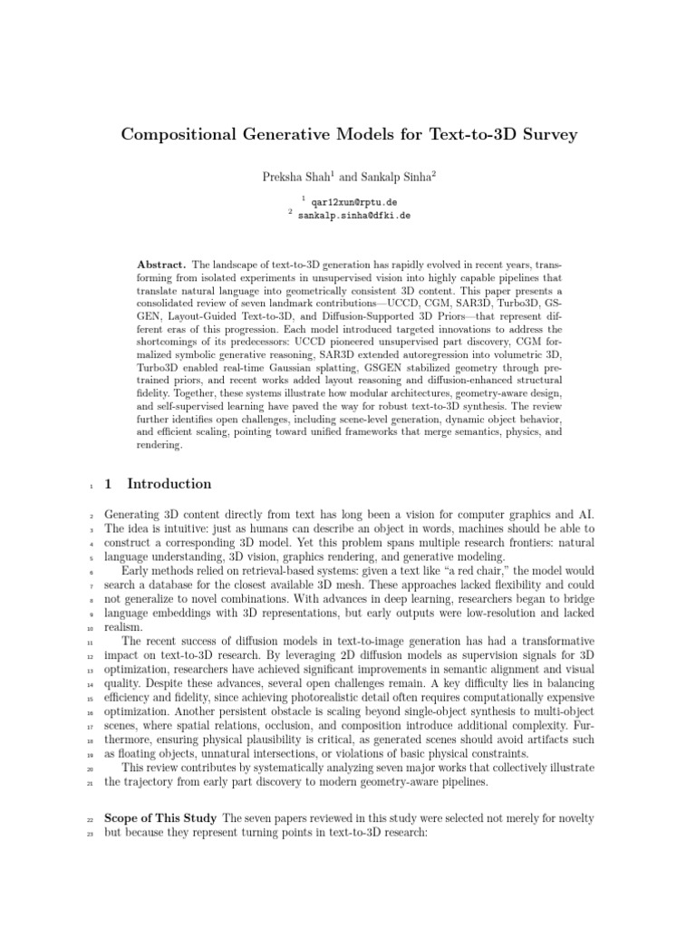 Text-to-3D Generative Models Review | PDF | Rendering (Computer ...