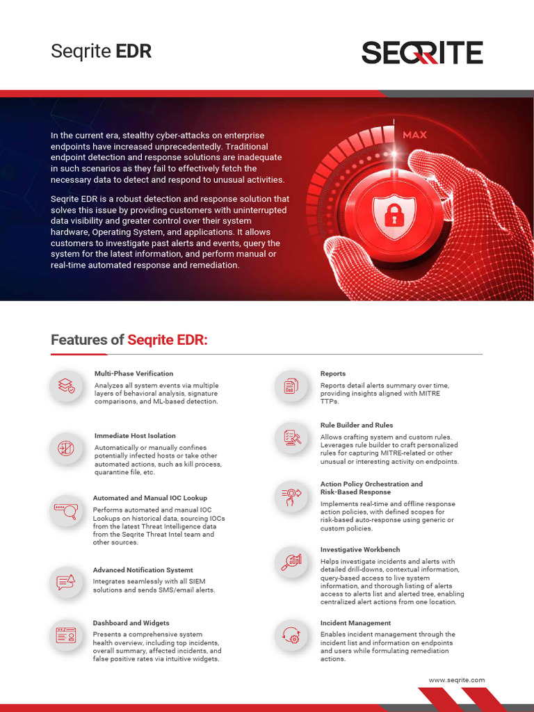 Seqrite EDR: Advanced Endpoint Security | PDF | Computer Security ...