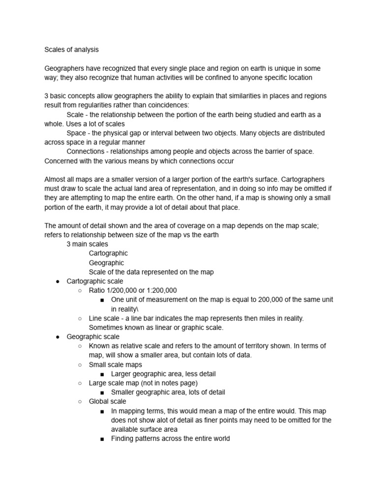 Understanding Scales of Analysis in Geography | PDF | Map | Geography