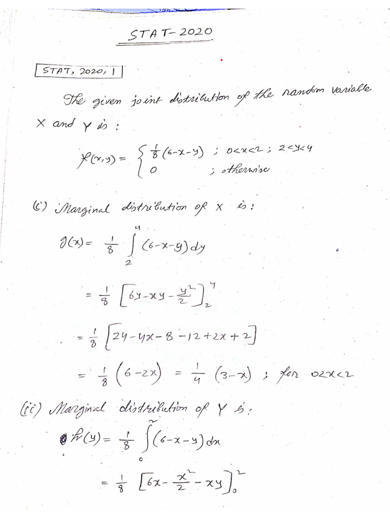 Statistics Solve 2020 | PDF