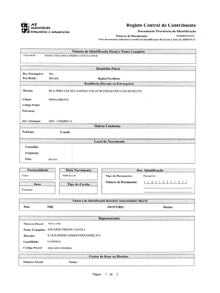 Nif PT | PDF