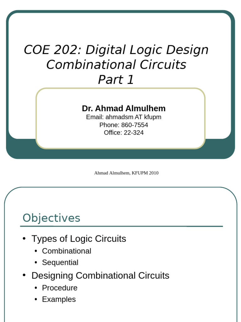 Combinational Circuit Design Guide | PDF | Boolean Algebra | Teaching ...