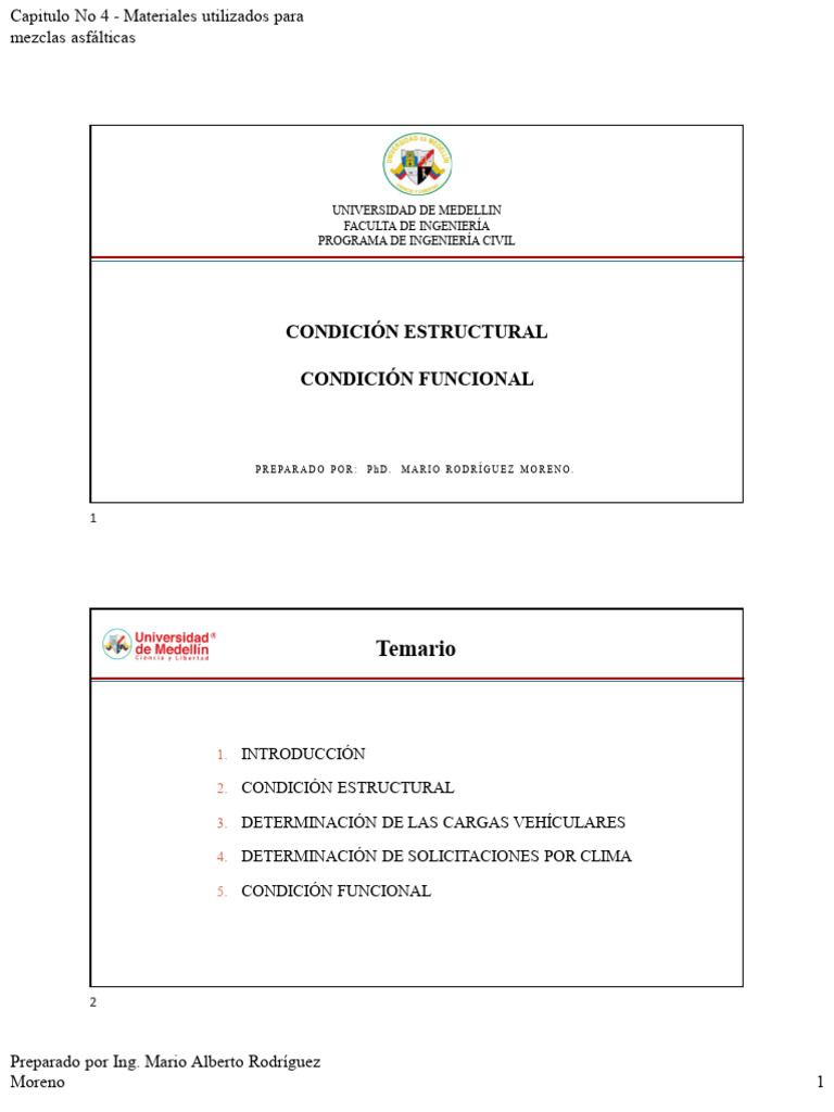 Clase No 4 - Condición Funcional y Estructural | PDF | Eje | Hormigón