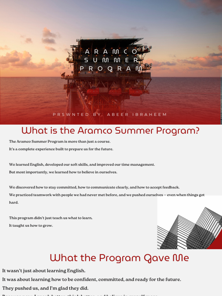 Aramco Summer Program Experience | PDF