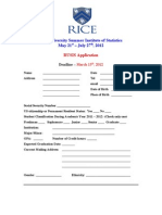 RUSIS Summer Statistics Program Application