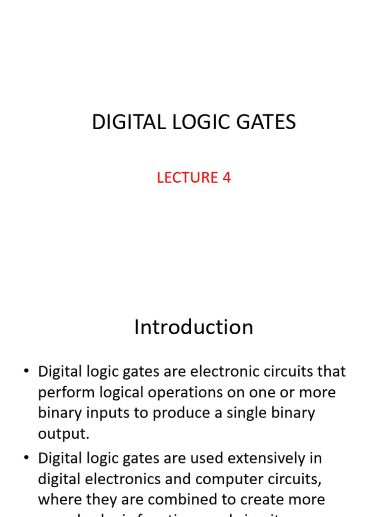 Understanding Digital Logic Gates | PDF | Logic Gate | Boolean Algebra