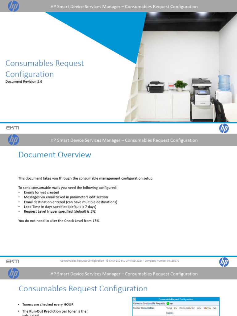 HP SDS Manager - Consumables Request Configuration V2.6 | PDF ...