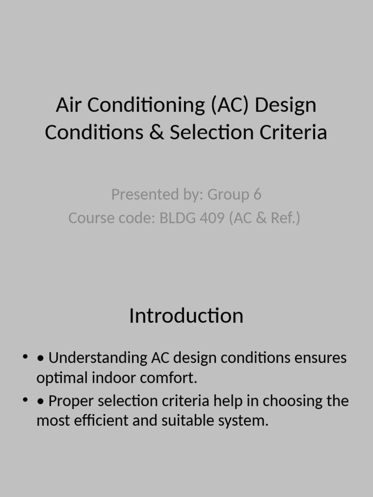 AC Design: Conditions & Selection Guide | PDF | Building Insulation ...