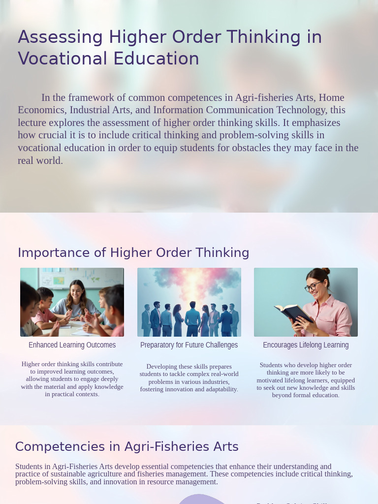 Higher Order Thinking in Vocational Education | PDF | Critical Thinking ...