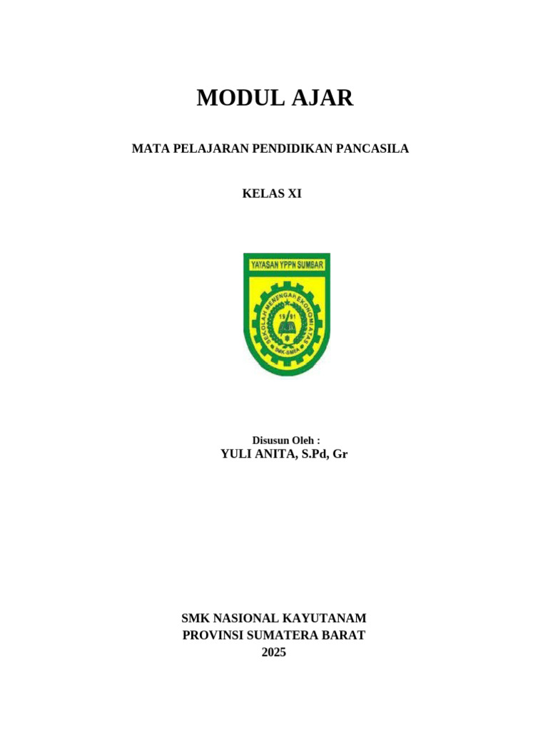 Modul Ajar Pancasila Kelas XI SMK | PDF