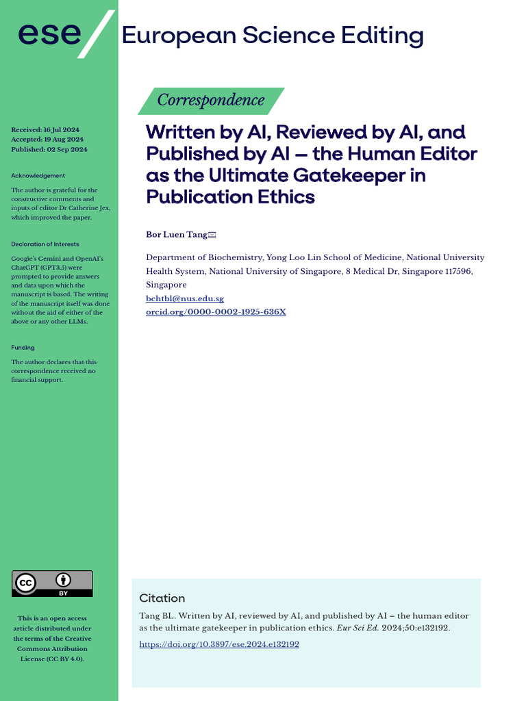 AI in Academic Publishing Ethics | PDF | Academic Publishing | Open Access