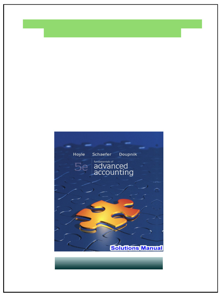 Fundamentals of Advanced Accounting 5th Edition Hoyle Solutions Manual Online PDF | PDF | Book ...