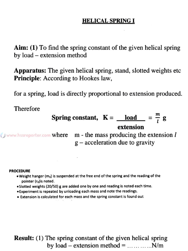 Spring Constant Measurement Method | PDF