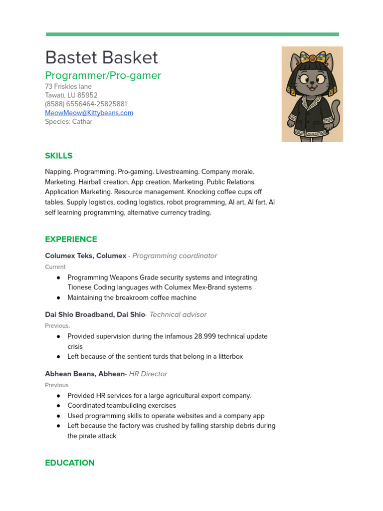 Cat Resume | PDF