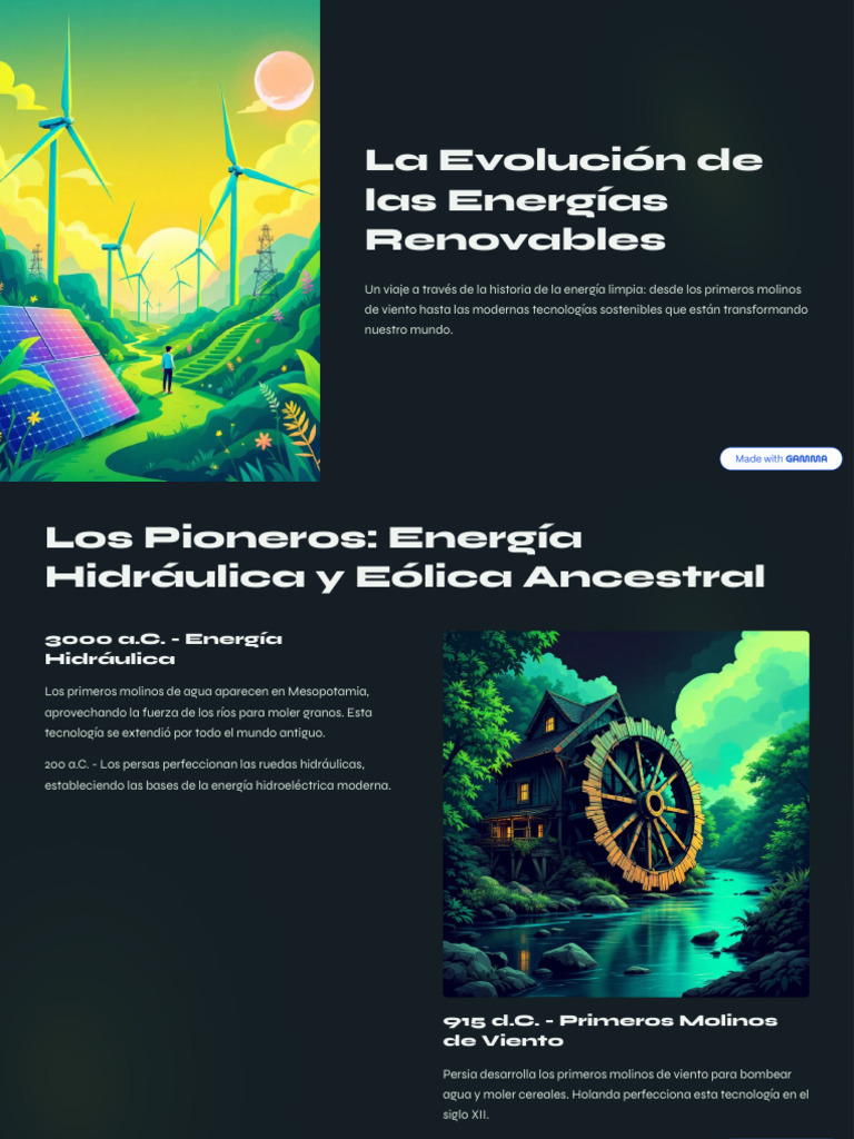 Historia de la Energía Renovable | PDF | Energía renovable | Energía solar