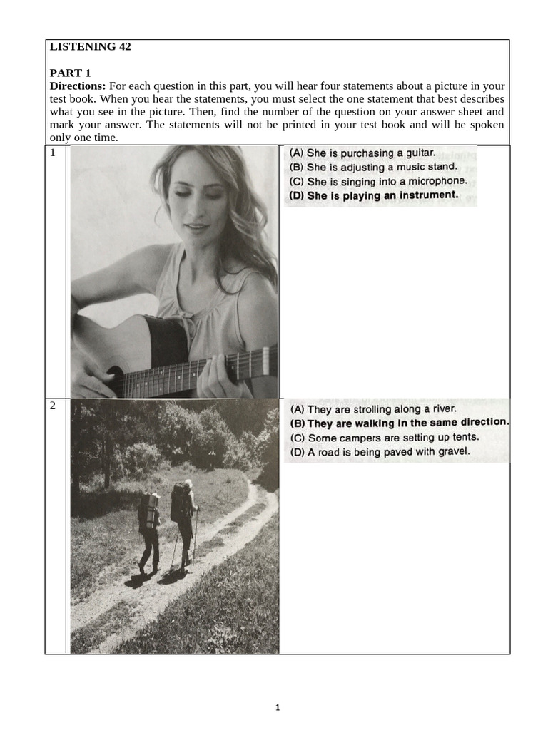Listening Comprehension Test Guide | PDF