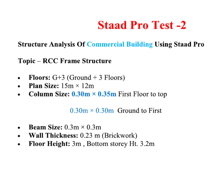Staad Pro Test 2 | PDF