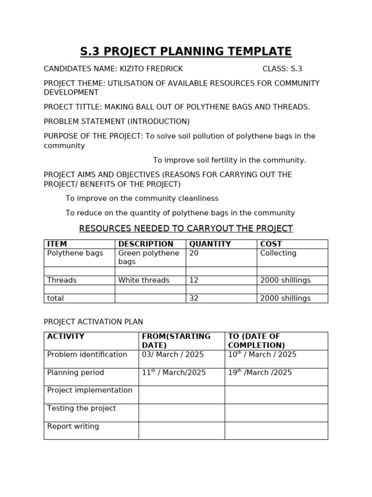 Community Development Project Plan | PDF