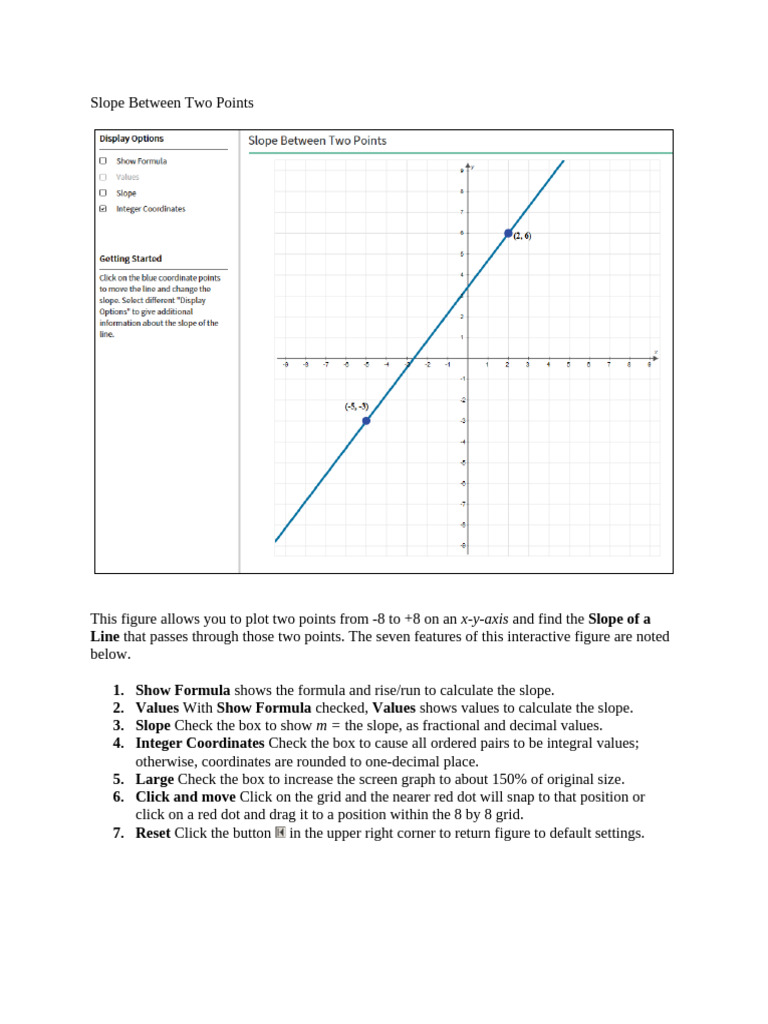 Calculate Slope Between Two Points | PDF