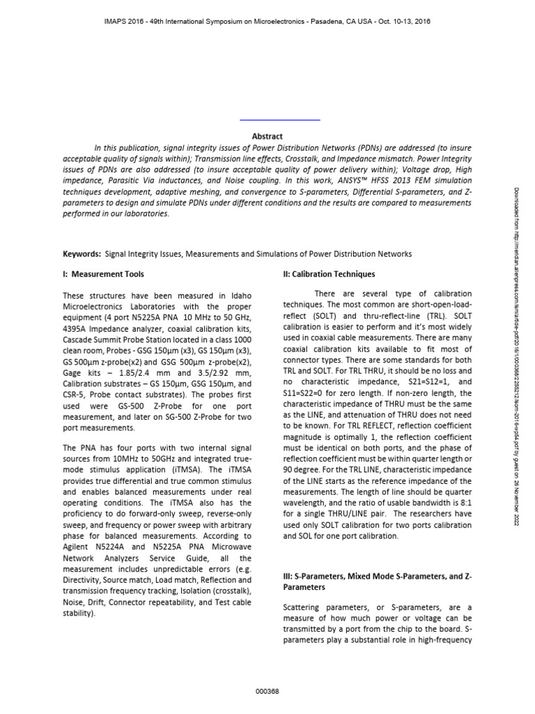 Power Distribution Networks: Simulation & Measurement | PDF ...