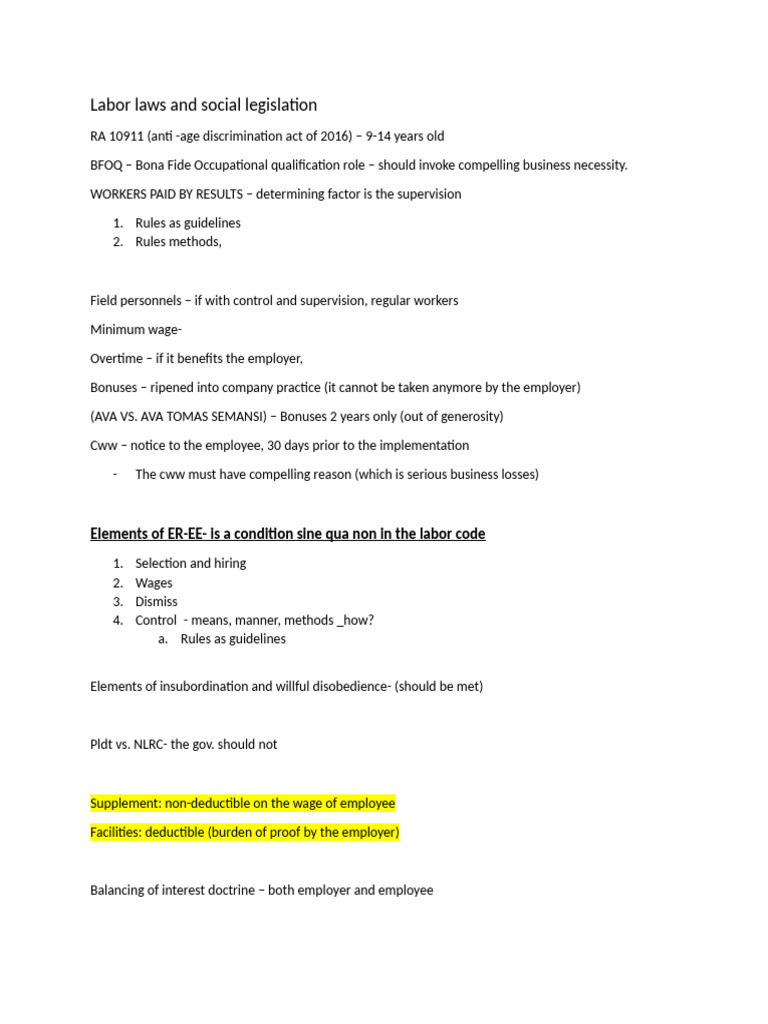 Labor Laws and Social Legislation | PDF | Employment | Labour Law